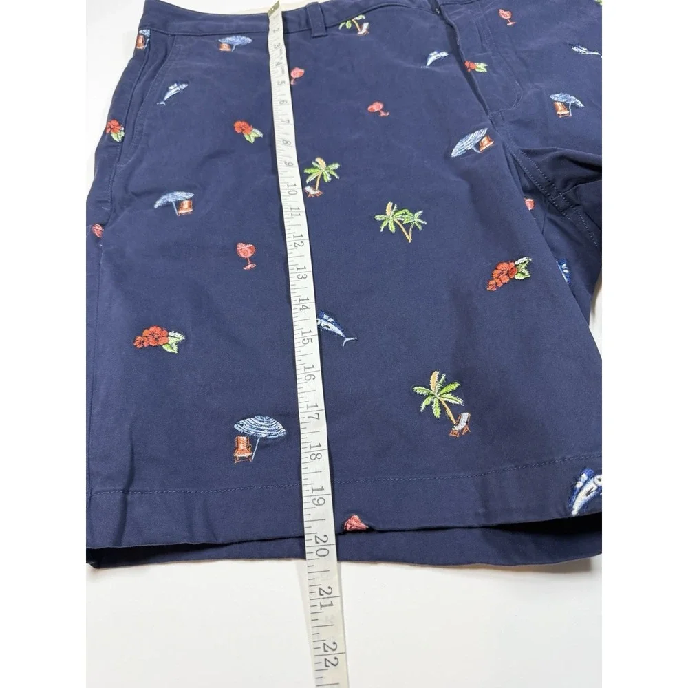 Tommy Bahama Boracay Del Mar 9 Navy Embroidered Shorts Mens 44 Tropical Beach